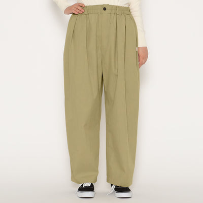 WOMEN'S C/N TWILL DOUBLE PLEATED EASY PANTS