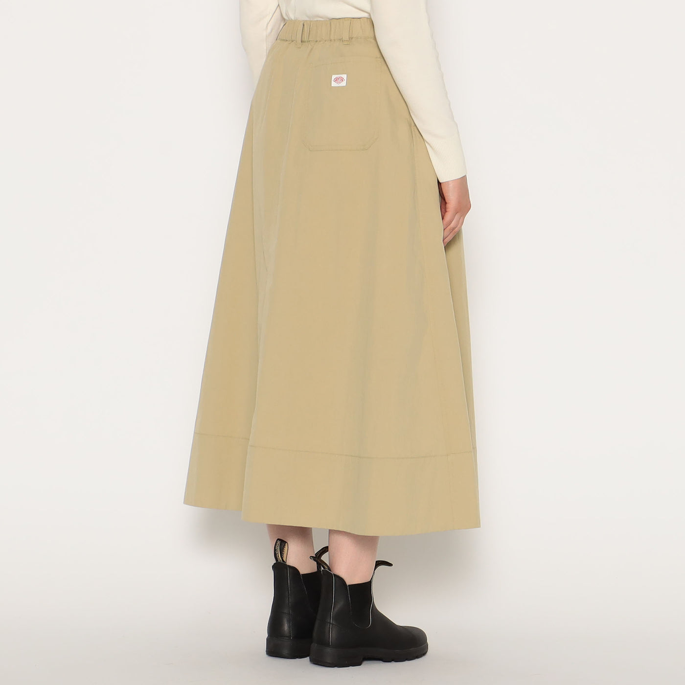 WOMEN'S C/N TWILL DOUBLE PLEATED SKIRT