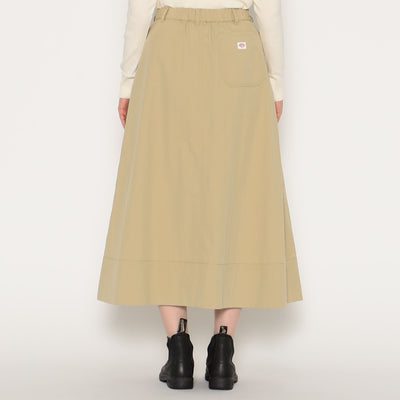 WOMEN'S C/N TWILL DOUBLE PLEATED SKIRT