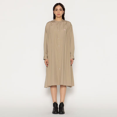 WOMEN'S T/C BROADCLOTH GATHERED SHIRT DRESS