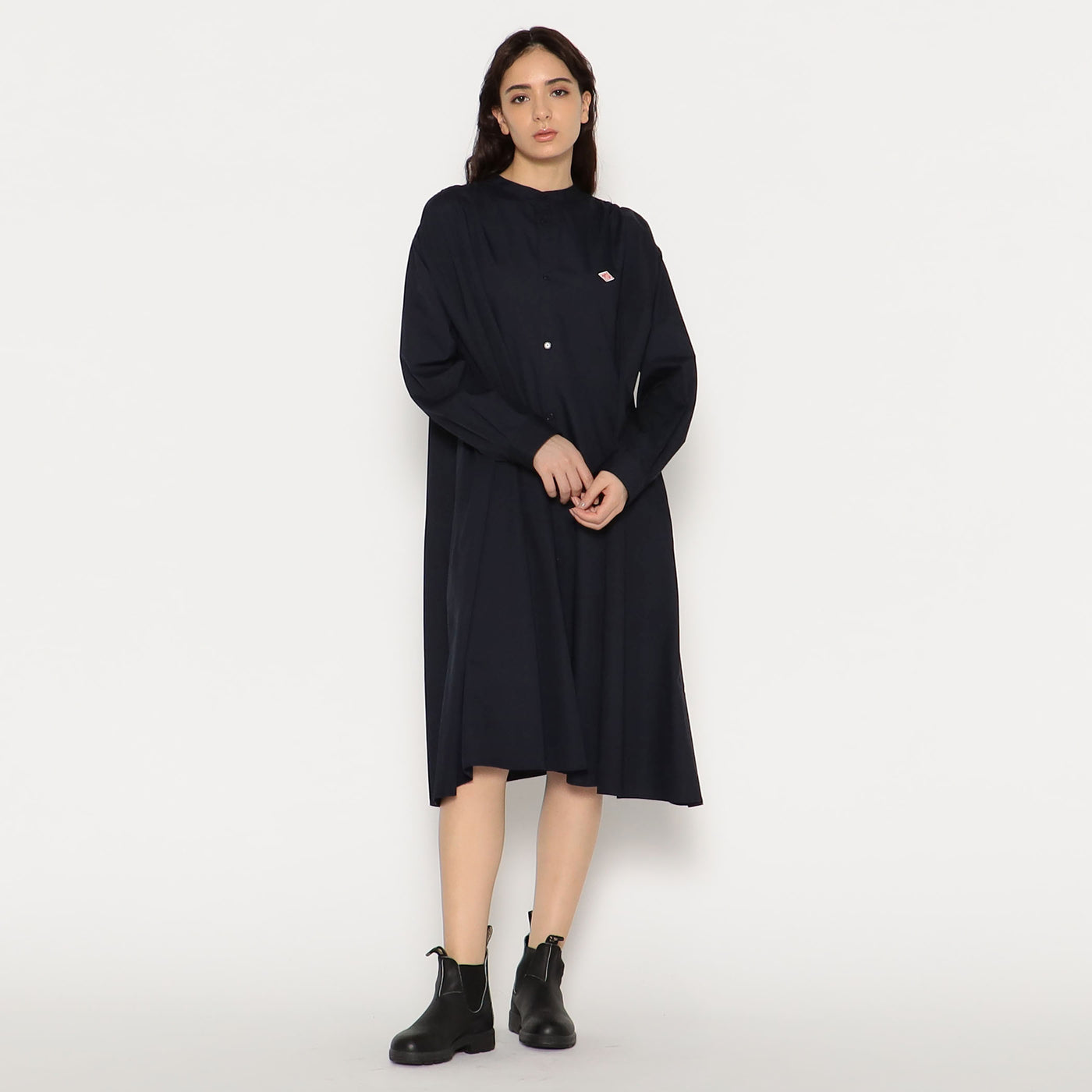 WOMEN'S T/C BROADCLOTH GATHERED SHIRT DRESS