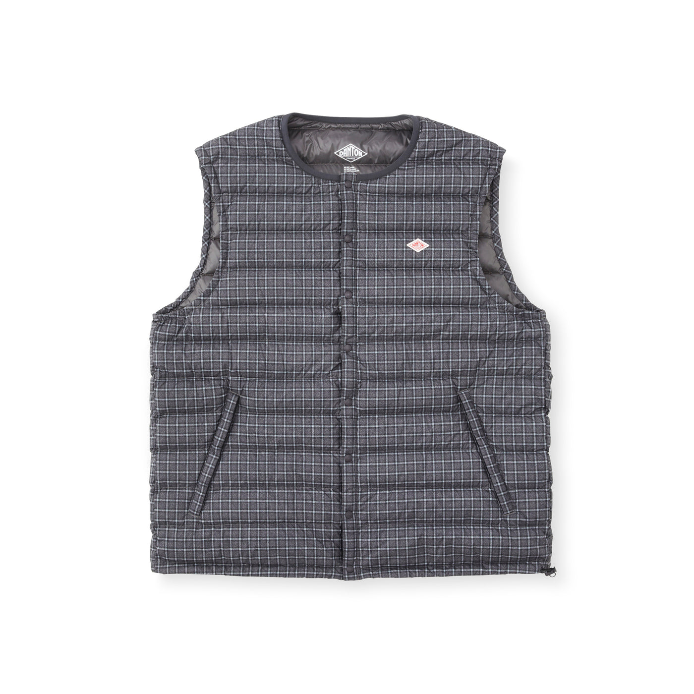 MEN'S CREWNECK INNER DOWN VEST PLAID