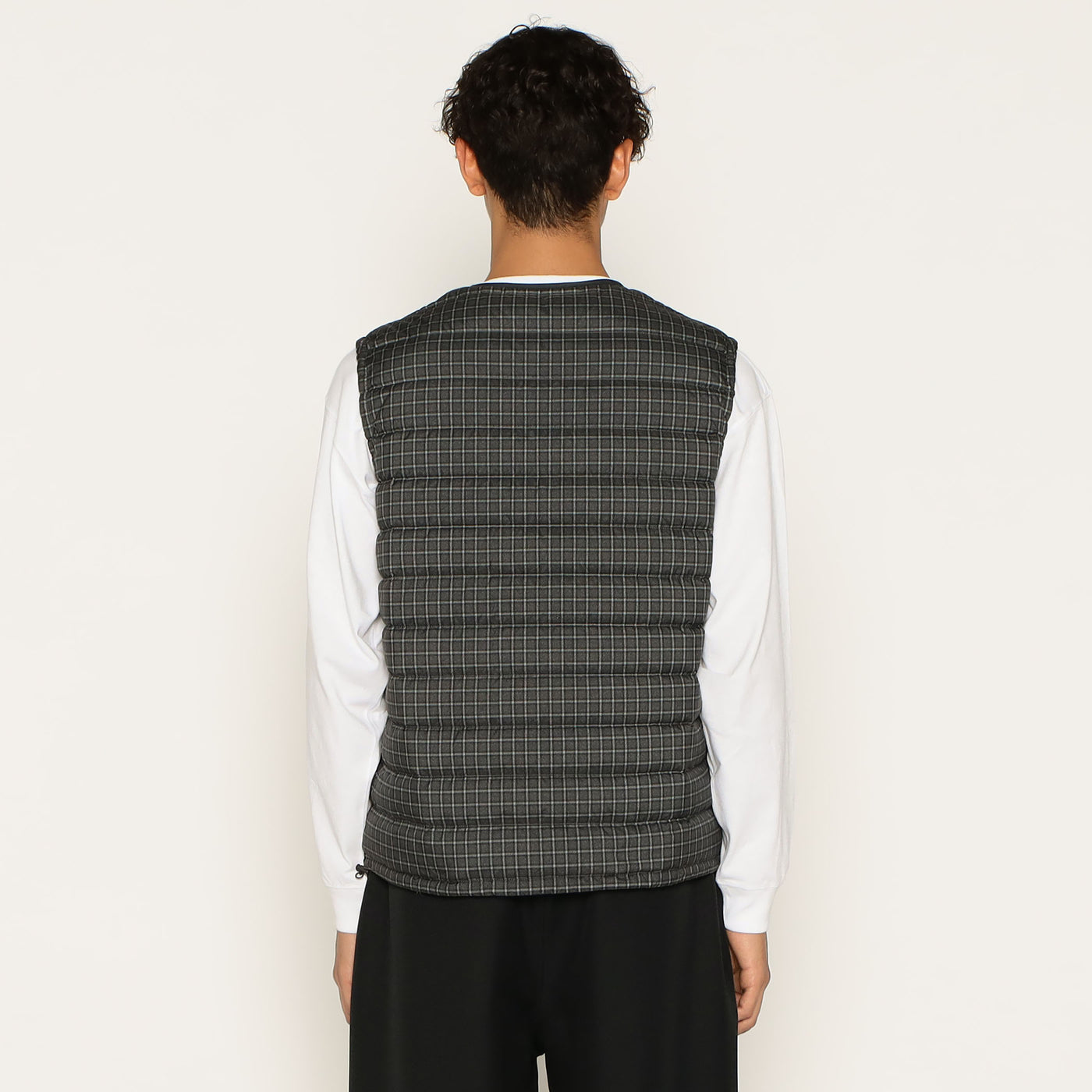 MEN'S CREWNECK INNER DOWN VEST PLAID