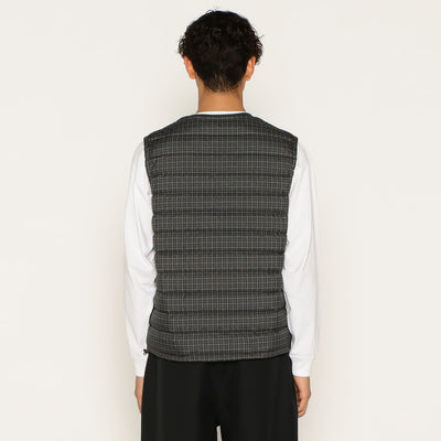 MEN'S CREWNECK INNER DOWN VEST PLAID