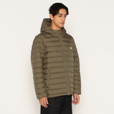 MEN'S NYLON TAFFETA MIDDLE DOWN HOODED JACKET