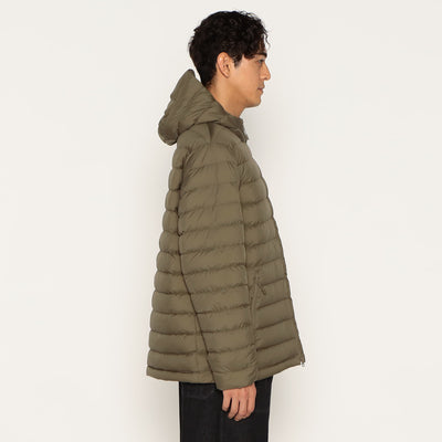 MEN'S NYLON TAFFETA MIDDLE DOWN HOODED JACKET