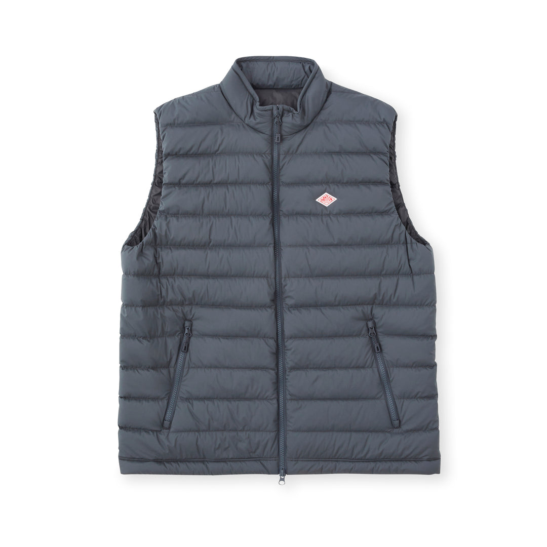 DANTON MEN S NYLON TAFFETA MIDDLE DOWN STAND COLLAR VEST