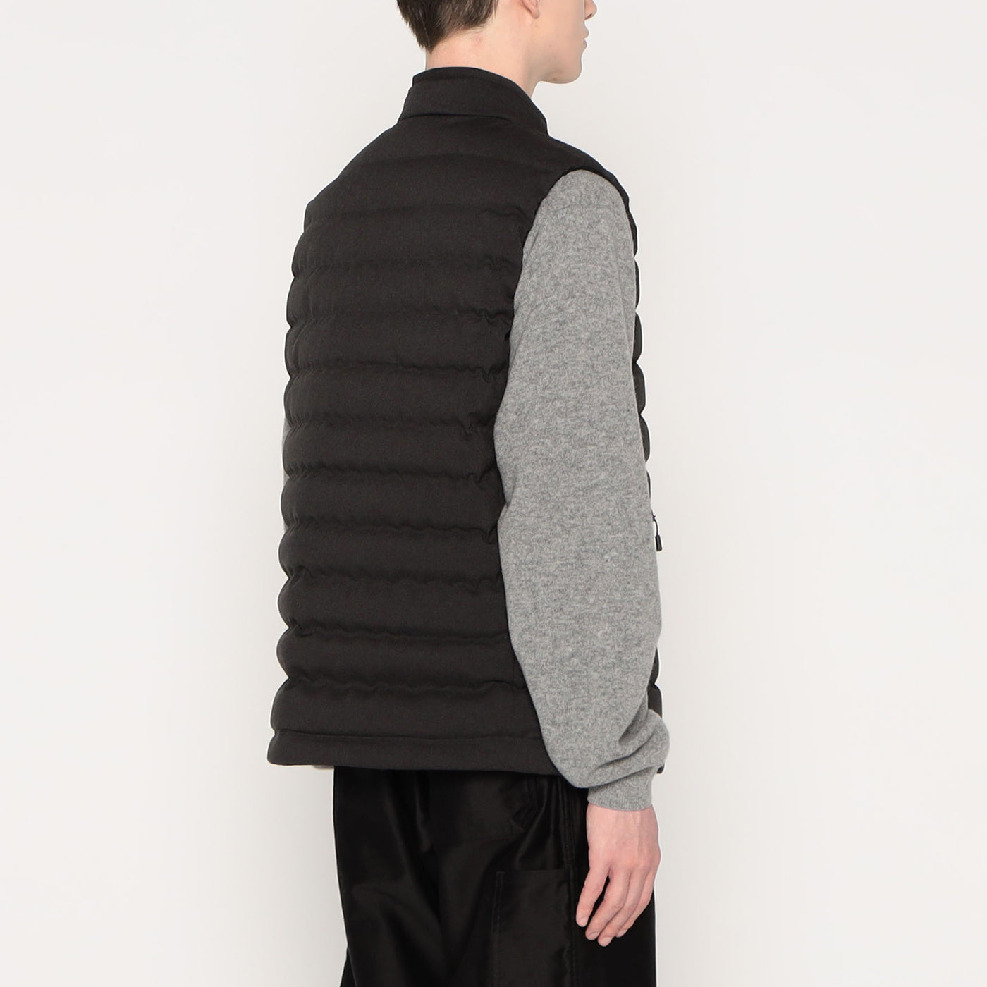 MEN'S WOOL LIKE POLYESTER MIDDLE DOWN STAND COLLAR VEST