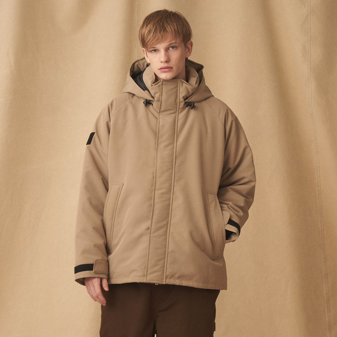 MEN'S ARMY HOODED DOWN  JACKET