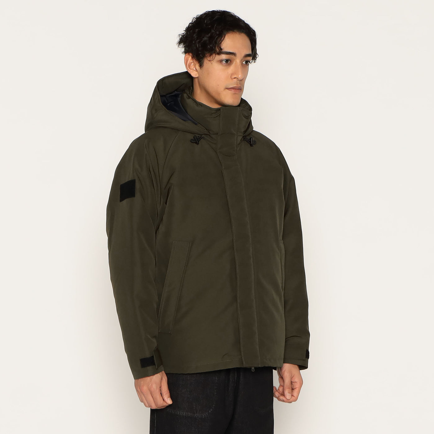 MEN'S ARMY HOODED DOWN  JACKET