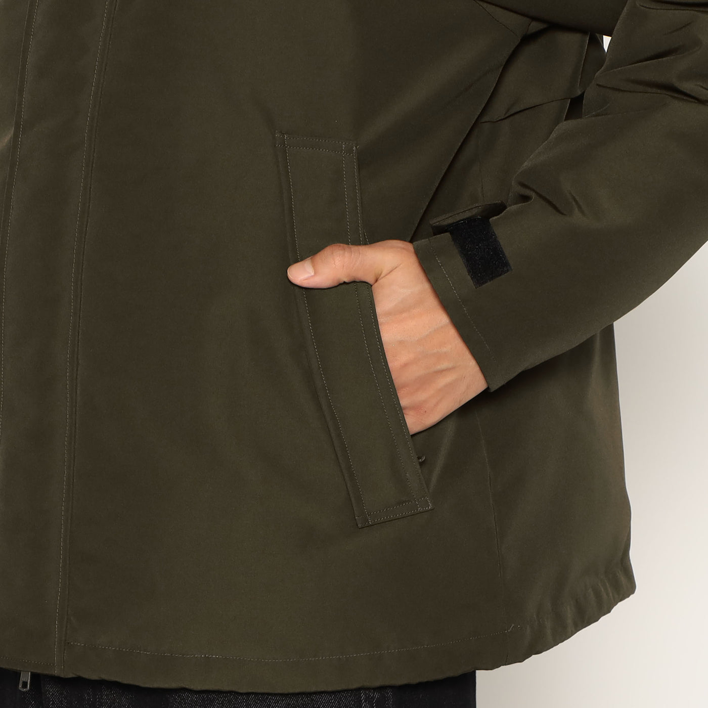 MEN'S ARMY HOODED DOWN  JACKET