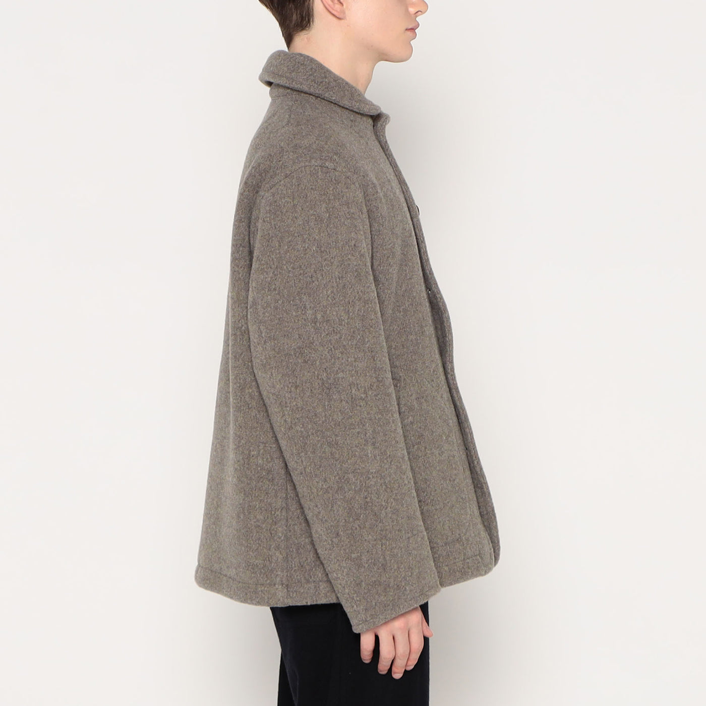 MEN'S WOOL PILE ROUND COLLAR JACKET