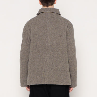 MEN'S WOOL PILE ROUND COLLAR JACKET