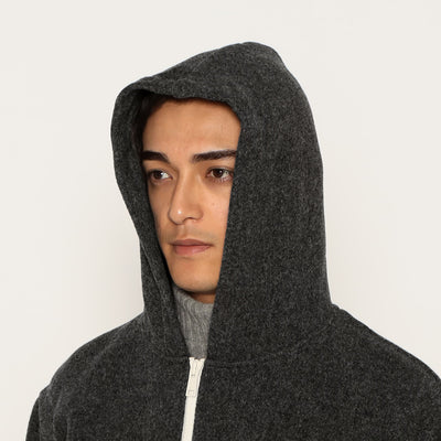 MEN'S WOOL LIGHT PILE HOODED JACKET