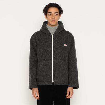 MEN'S WOOL LIGHT PILE HOODED JACKET