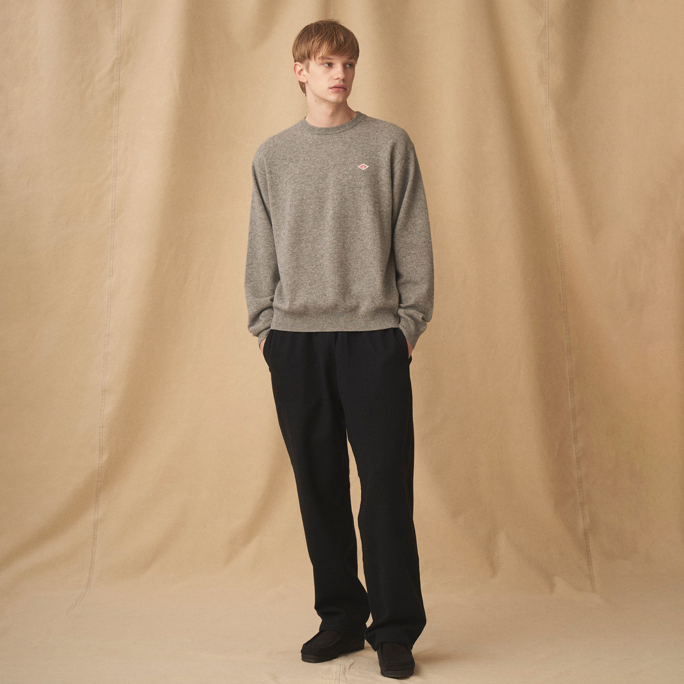 MEN'S LAMBSWOOL CREW NECK KNIT PULLOVER