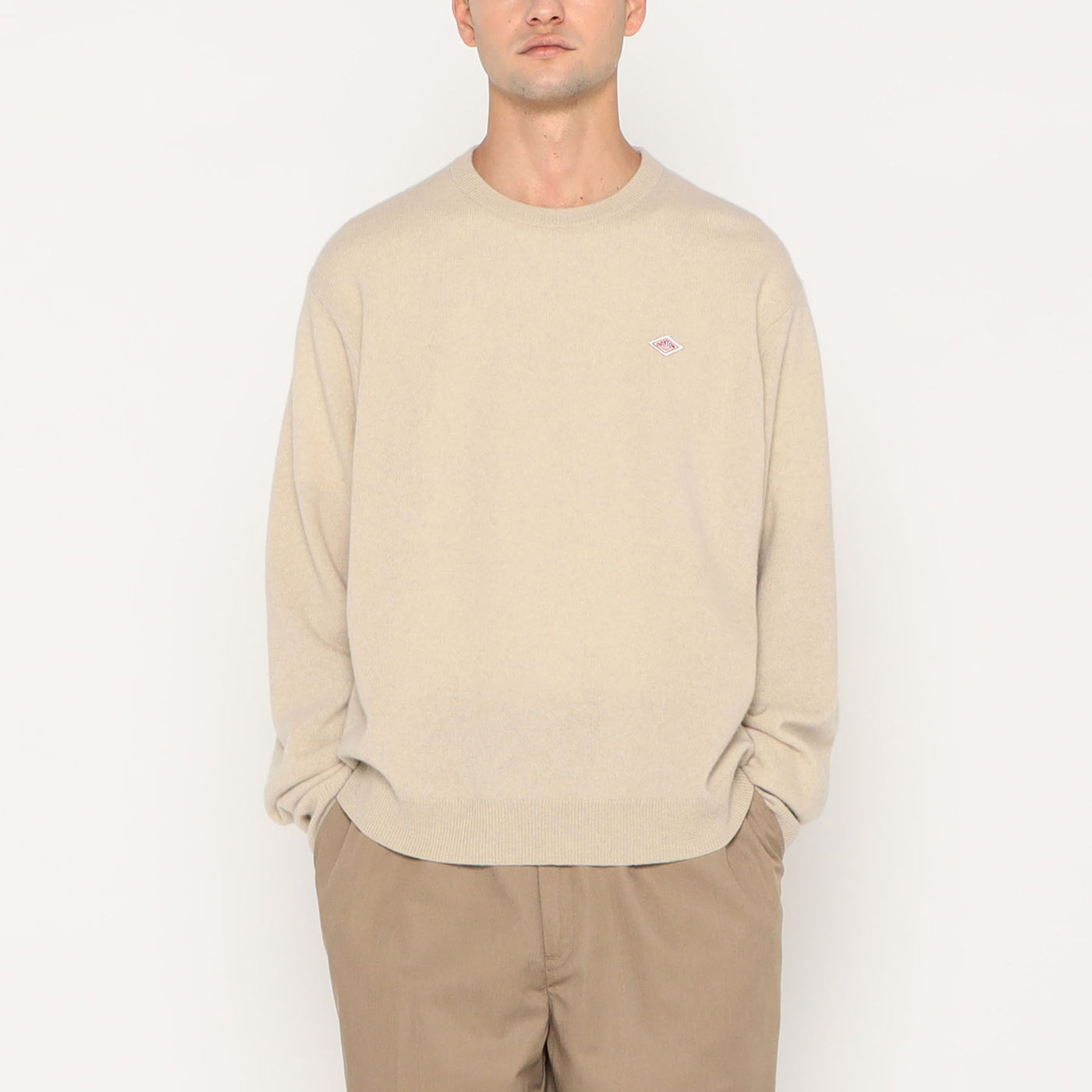 MEN'S LAMBSWOOL CREW NECK KNIT PULLOVER