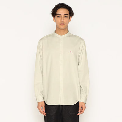 MEN'S COTTON TWILL BAND COLLAR SHIRT