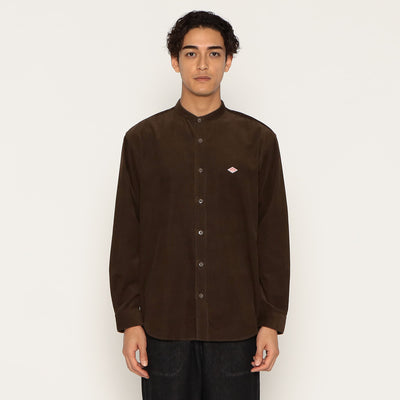 MEN'S CORDUROY BAND COLLAR SHIRT