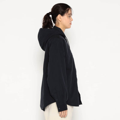 WOMEN'S INSULATION HOODED SHIRT JACKET SOLID