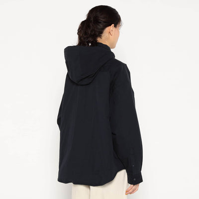 WOMEN'S INSULATION HOODED SHIRT JACKET SOLID