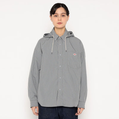 WOMEN'S INSULATION HOODED SHIRT JACKET PLAID