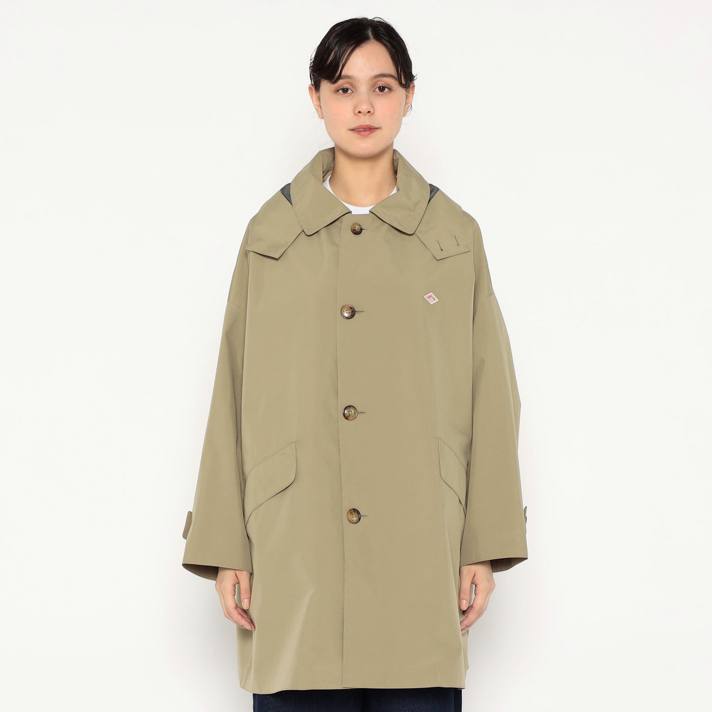 WOMEN'S 3LAYER CLOTH HOODED BALMACAAN COAT