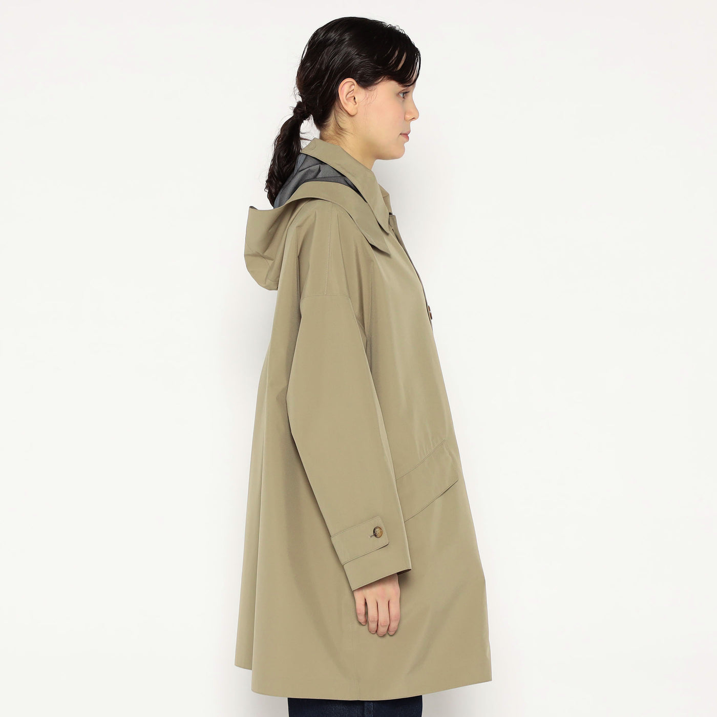 WOMEN'S 3LAYER CLOTH HOODED BALMACAAN COAT