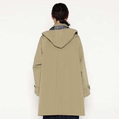 WOMEN'S 3LAYER CLOTH HOODED BALMACAAN COAT