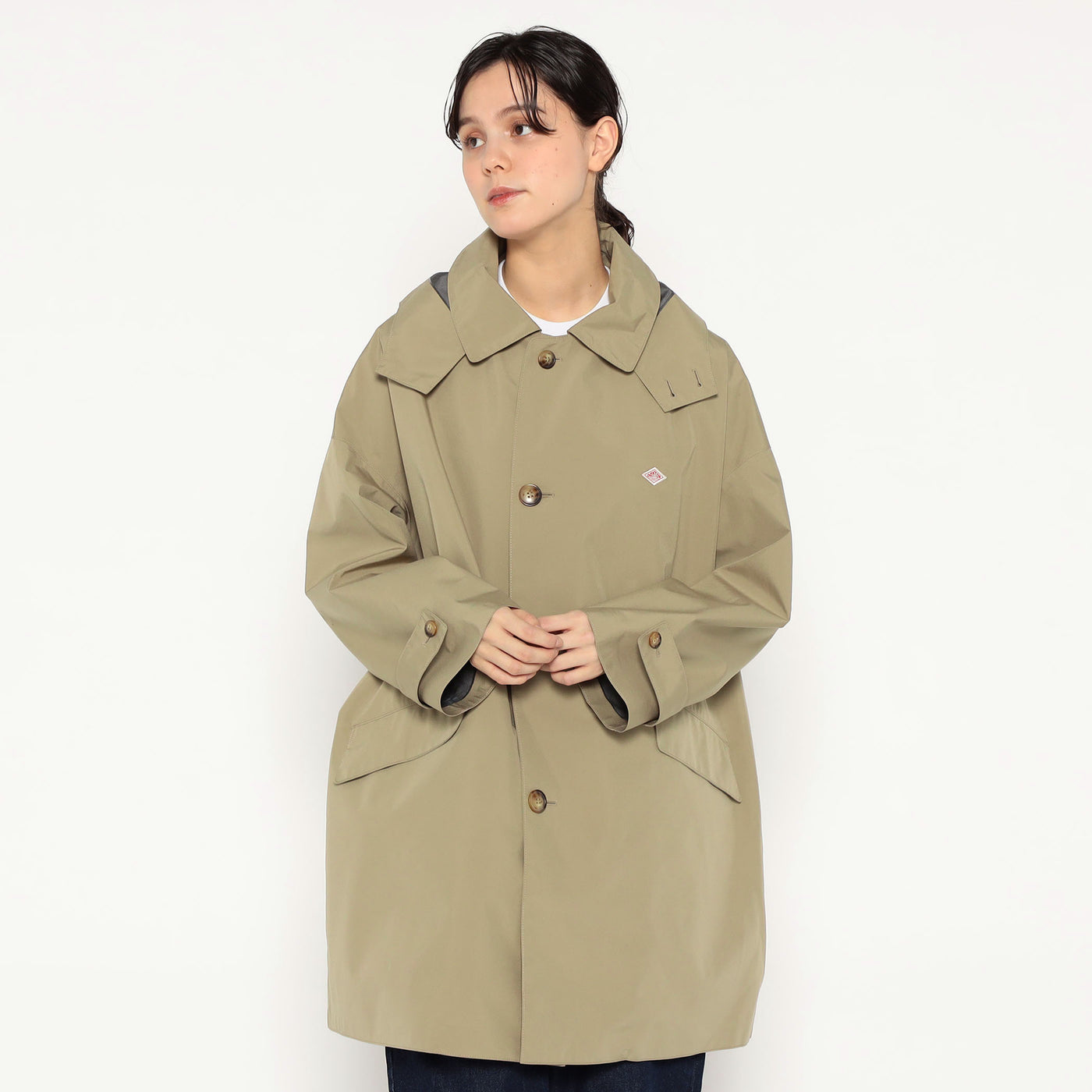 WOMEN'S 3LAYER CLOTH HOODED BALMACAAN COAT