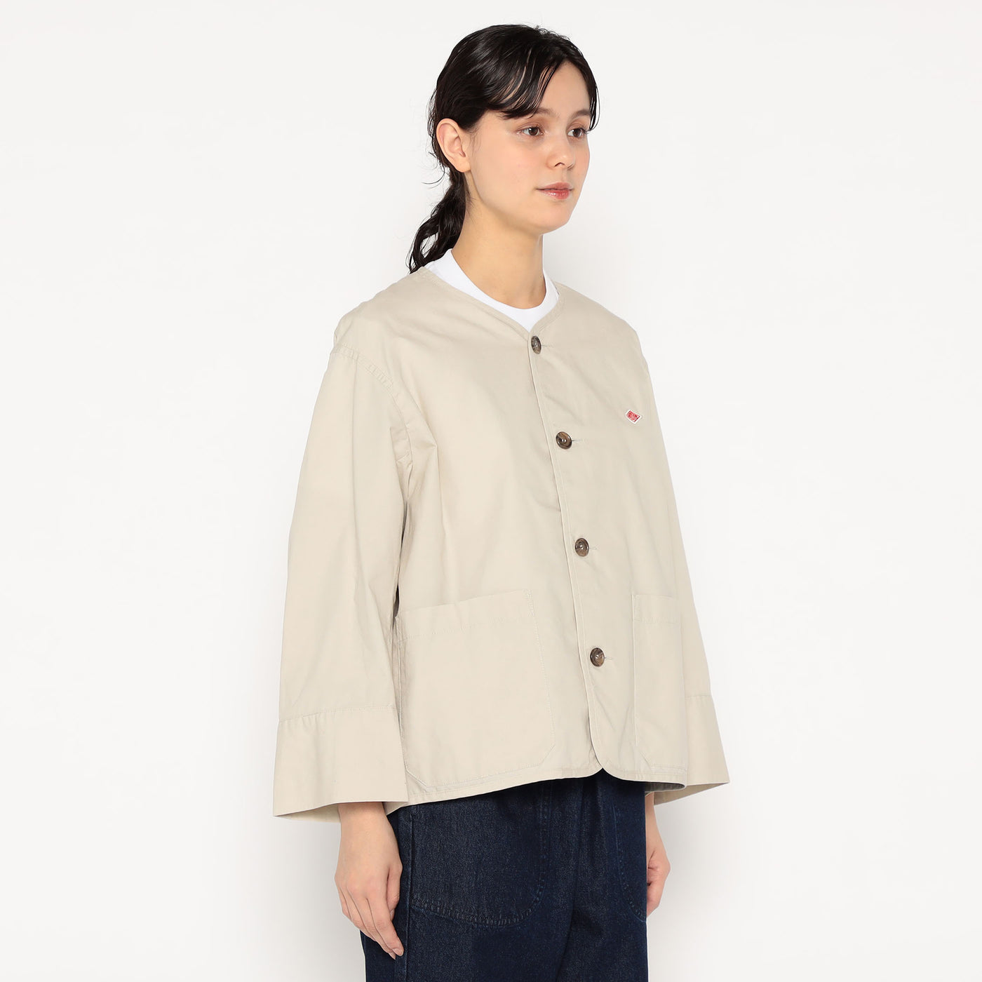 WOMEN'S DOWNPROOF COLLARLESS SHORT JACKET