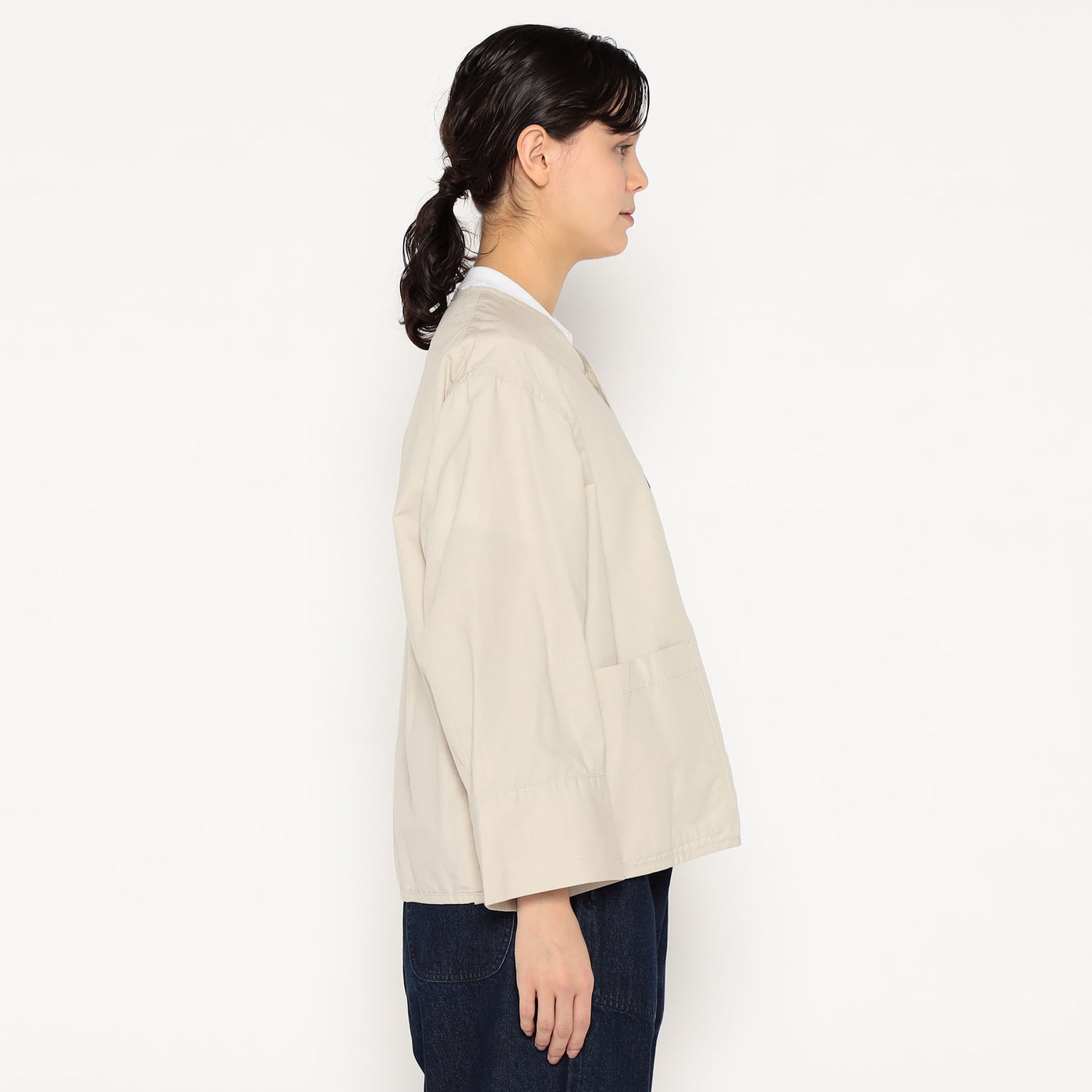 WOMEN'S DOWNPROOF COLLARLESS SHORT JACKET