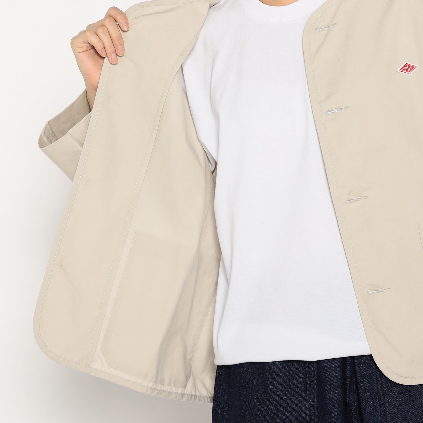 WOMEN'S DOWNPROOF COLLARLESS SHORT JACKET