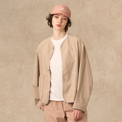 WOMEN'S ORGANIC COTTON WASHER COLLARLESS JACKET