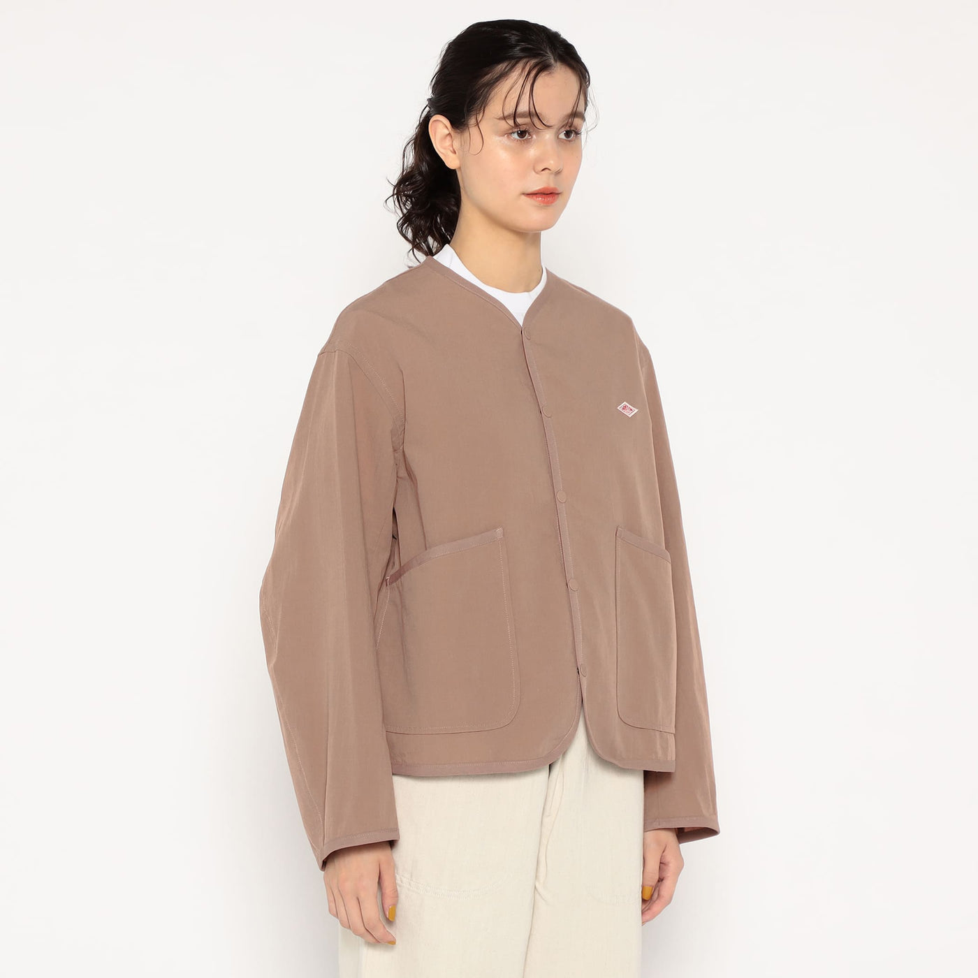 WOMEN'S ORGANIC COTTON WASHER COLLARLESS JACKET