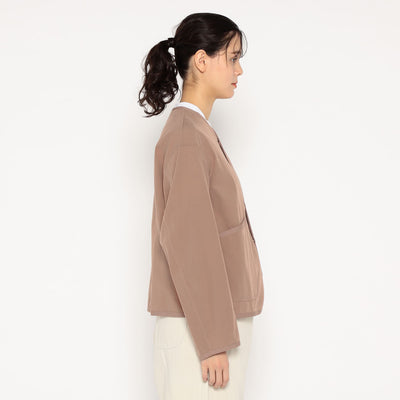 WOMEN'S ORGANIC COTTON WASHER COLLARLESS JACKET