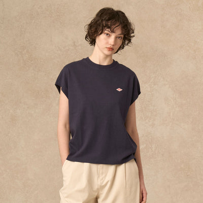 WOMEN'S COTTON JERSEY DOLMAN SHORT T-SHIRT PLAIN