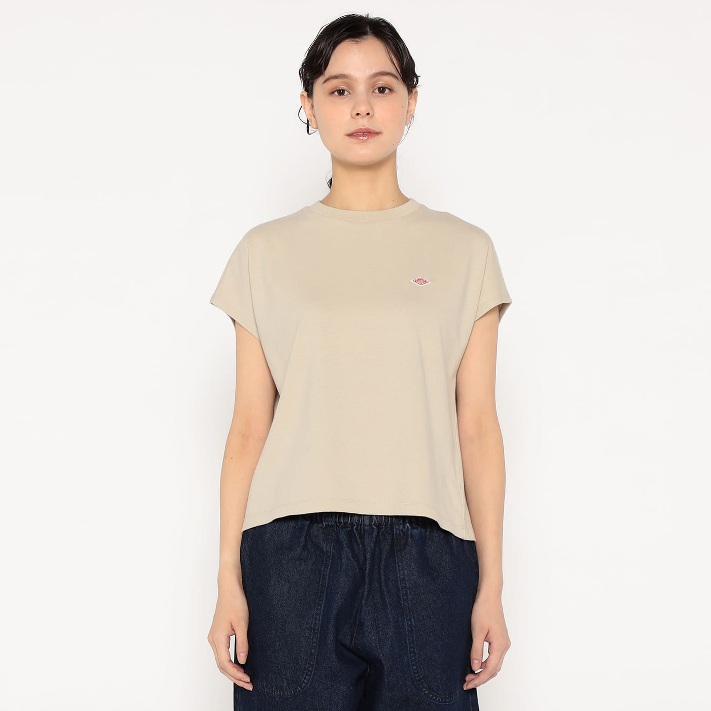 WOMEN'S COTTON JERSEY DOLMAN SHORT T-SHIRT PLAIN