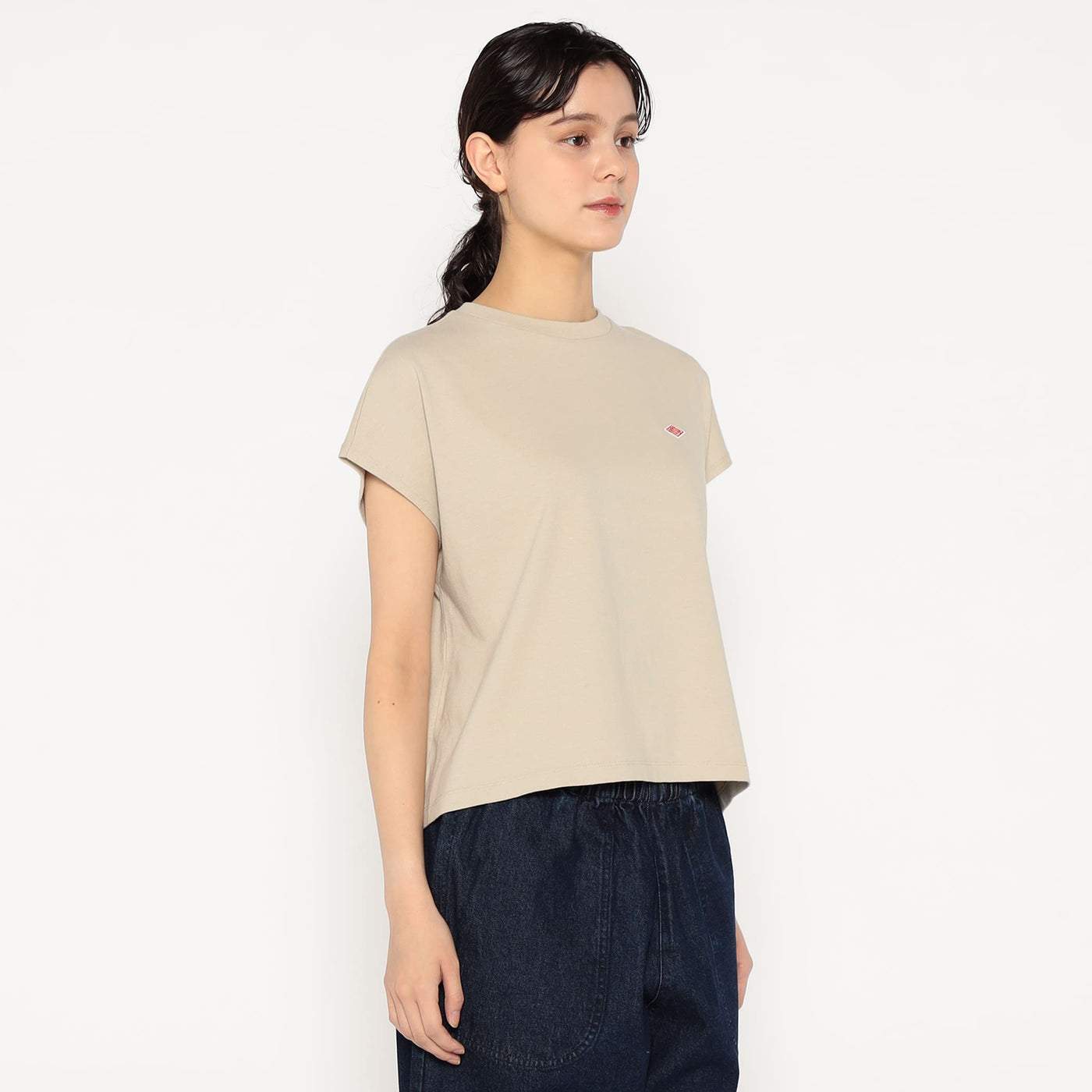 WOMEN'S COTTON JERSEY DOLMAN SHORT T-SHIRT PLAIN