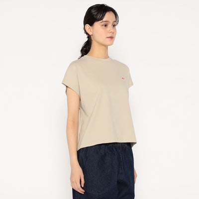 WOMEN'S COTTON JERSEY DOLMAN SHORT T-SHIRT PLAIN