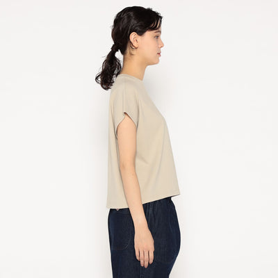 WOMEN'S COTTON JERSEY DOLMAN SHORT T-SHIRT PLAIN
