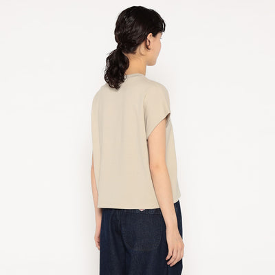 WOMEN'S COTTON JERSEY DOLMAN SHORT T-SHIRT PLAIN