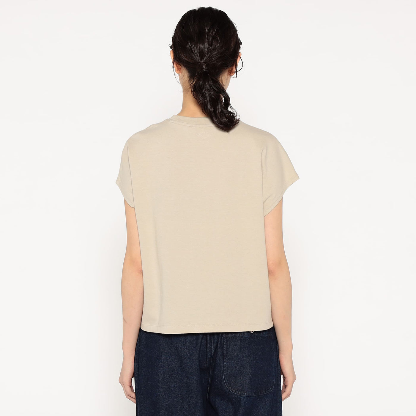 WOMEN'S COTTON JERSEY DOLMAN SHORT T-SHIRT PLAIN