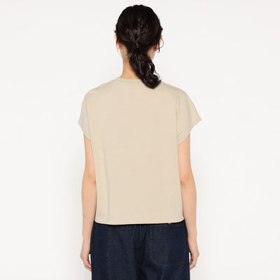 WOMEN'S COTTON JERSEY DOLMAN SHORT T-SHIRT PLAIN