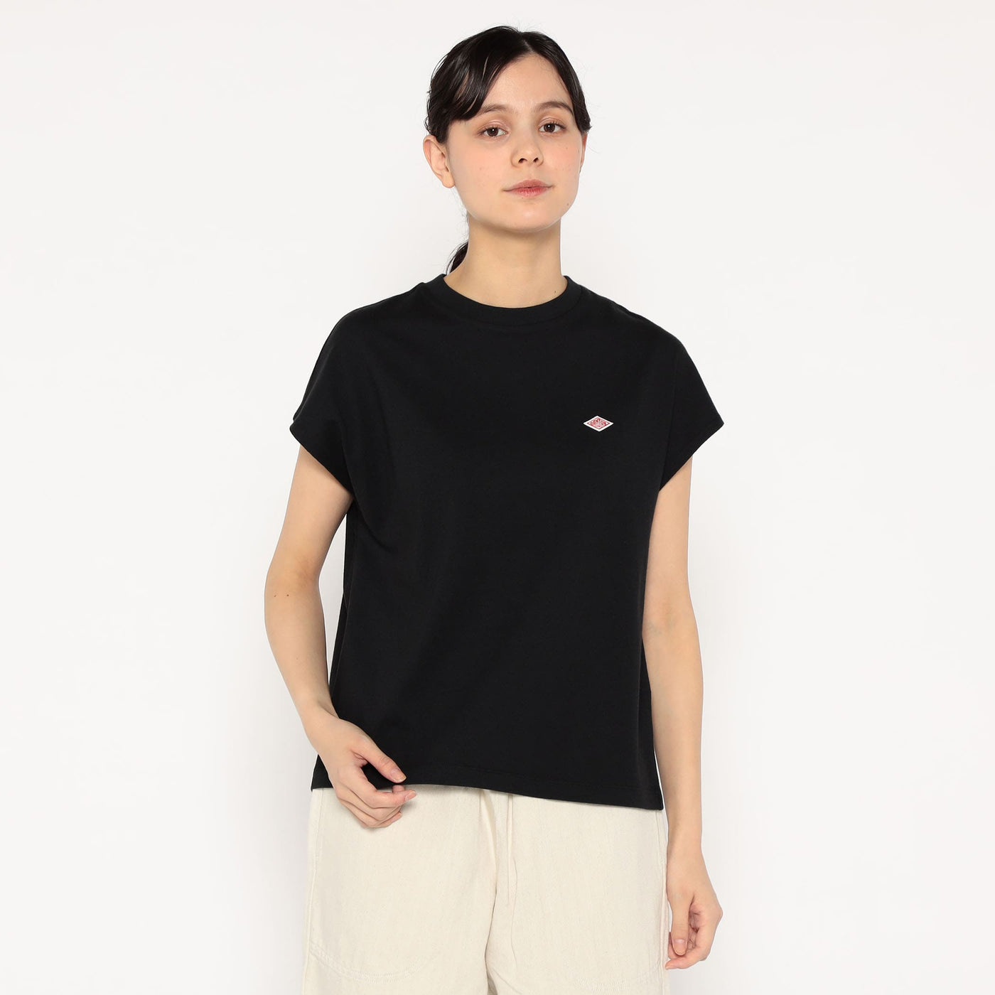 WOMEN'S COTTON JERSEY DOLMAN SHORT T-SHIRT PLAIN