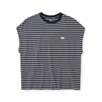 WOMEN'S COTTON JERSEY DOLMAN SHORT T-SHIRT STRIPE