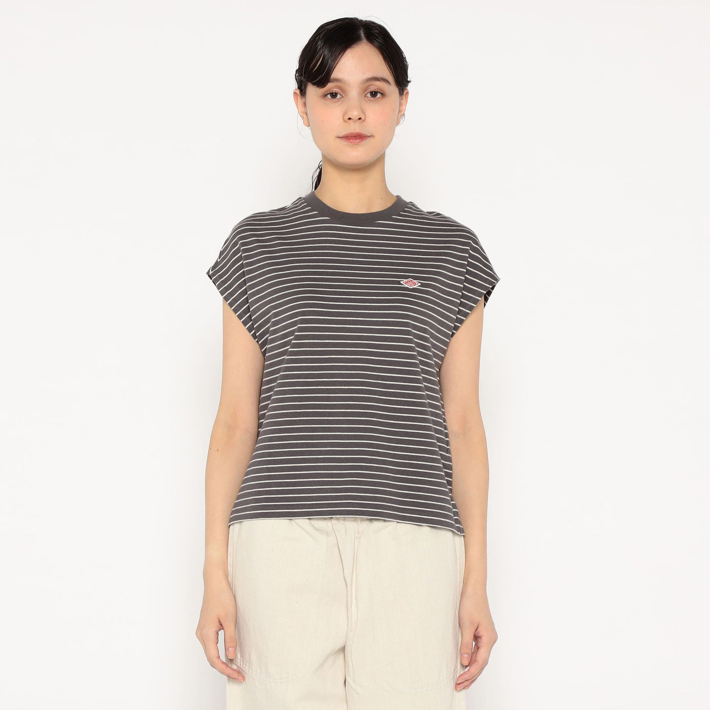 WOMEN'S COTTON JERSEY DOLMAN SHORT T-SHIRT STRIPE