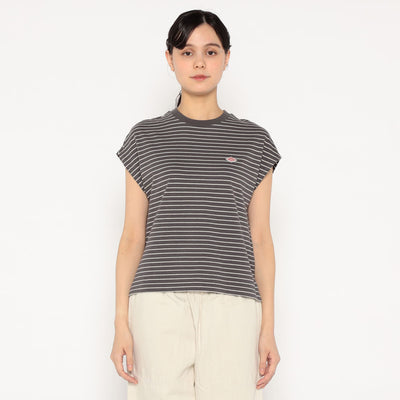 WOMEN'S COTTON JERSEY DOLMAN SHORT T-SHIRT STRIPE