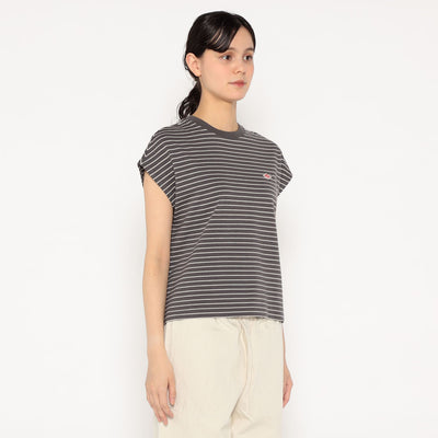 WOMEN'S COTTON JERSEY DOLMAN SHORT T-SHIRT STRIPE