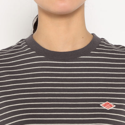 WOMEN'S COTTON JERSEY DOLMAN SHORT T-SHIRT STRIPE